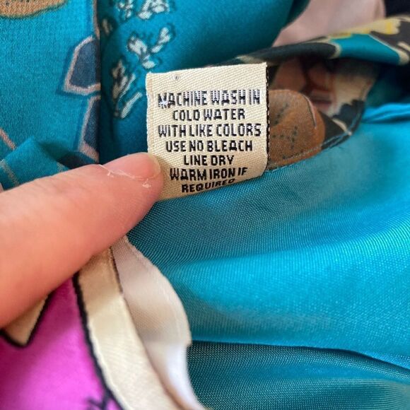 Original Anthony VTG Asian floral print and butterfly sleeved open kimono lined - Picture 12 of 12